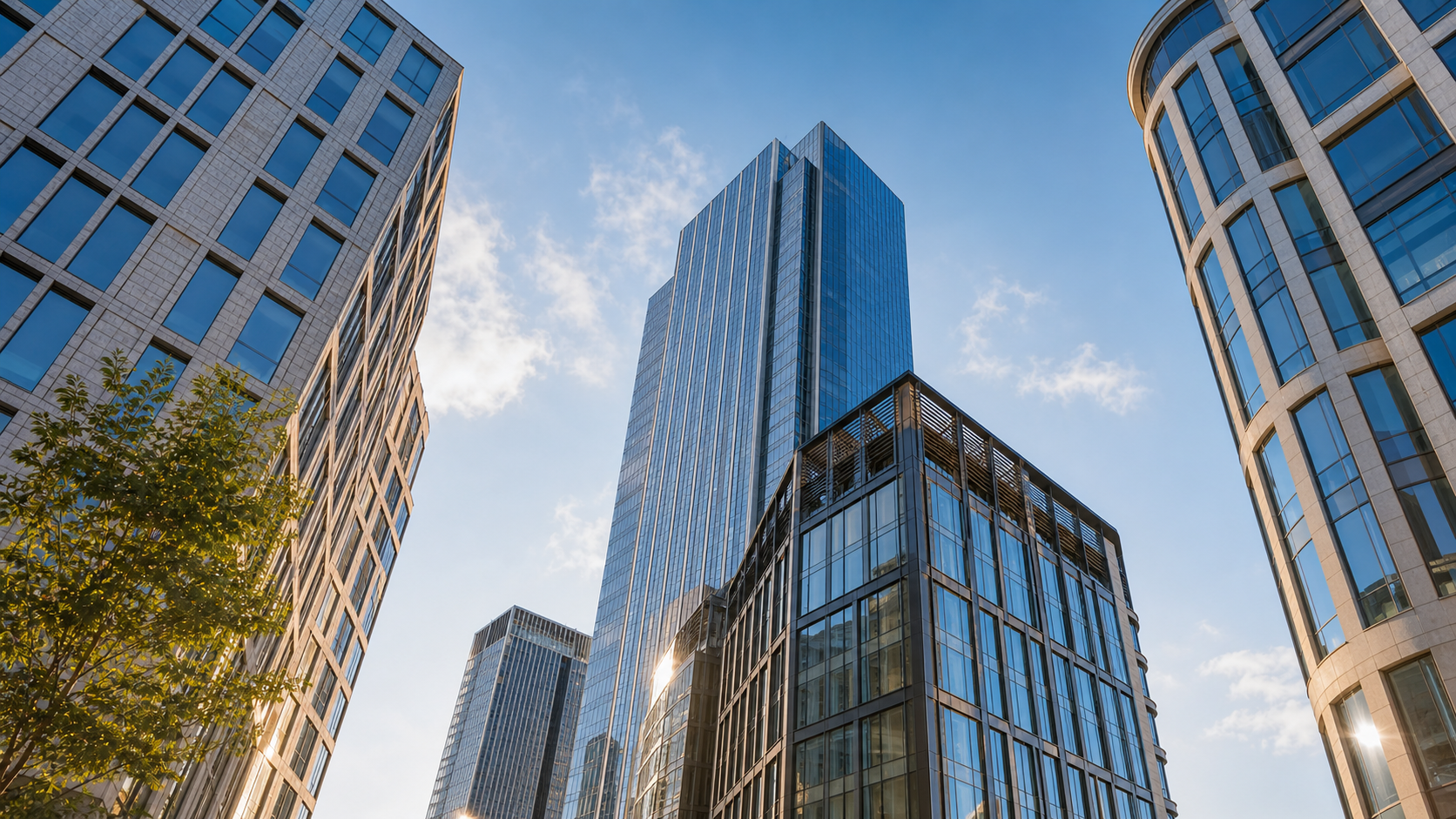 nix-immobilien-hochhaeuser-frankfurt-froschperspektive Moderne Hochhaeuser in Frankfurt am Main aus der Froschperspektive